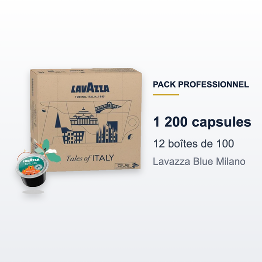 Pack 1200 capsules Lavazza Blue Milano : 12 boîtes de 100