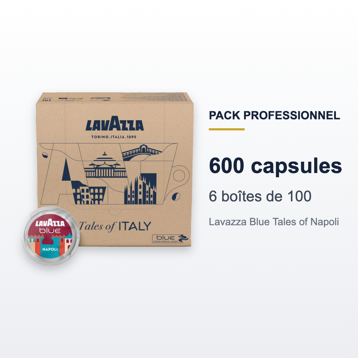 Pack 600 capsules Lavazza Blue Tales of Napoli : 6 boîtes de 100