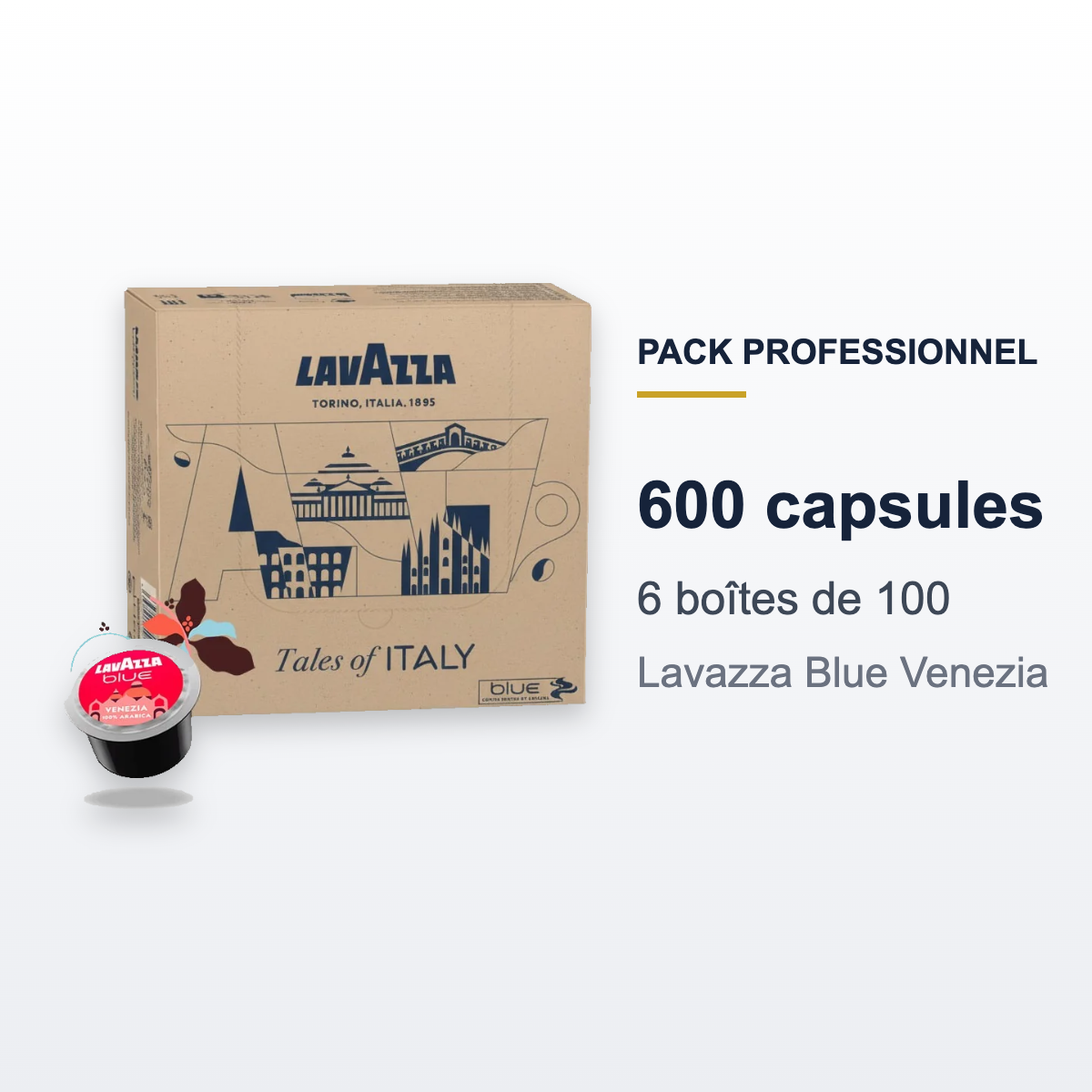 Pack 600 capsules Lavazza Blue Venezia : 6 boîtes de 100