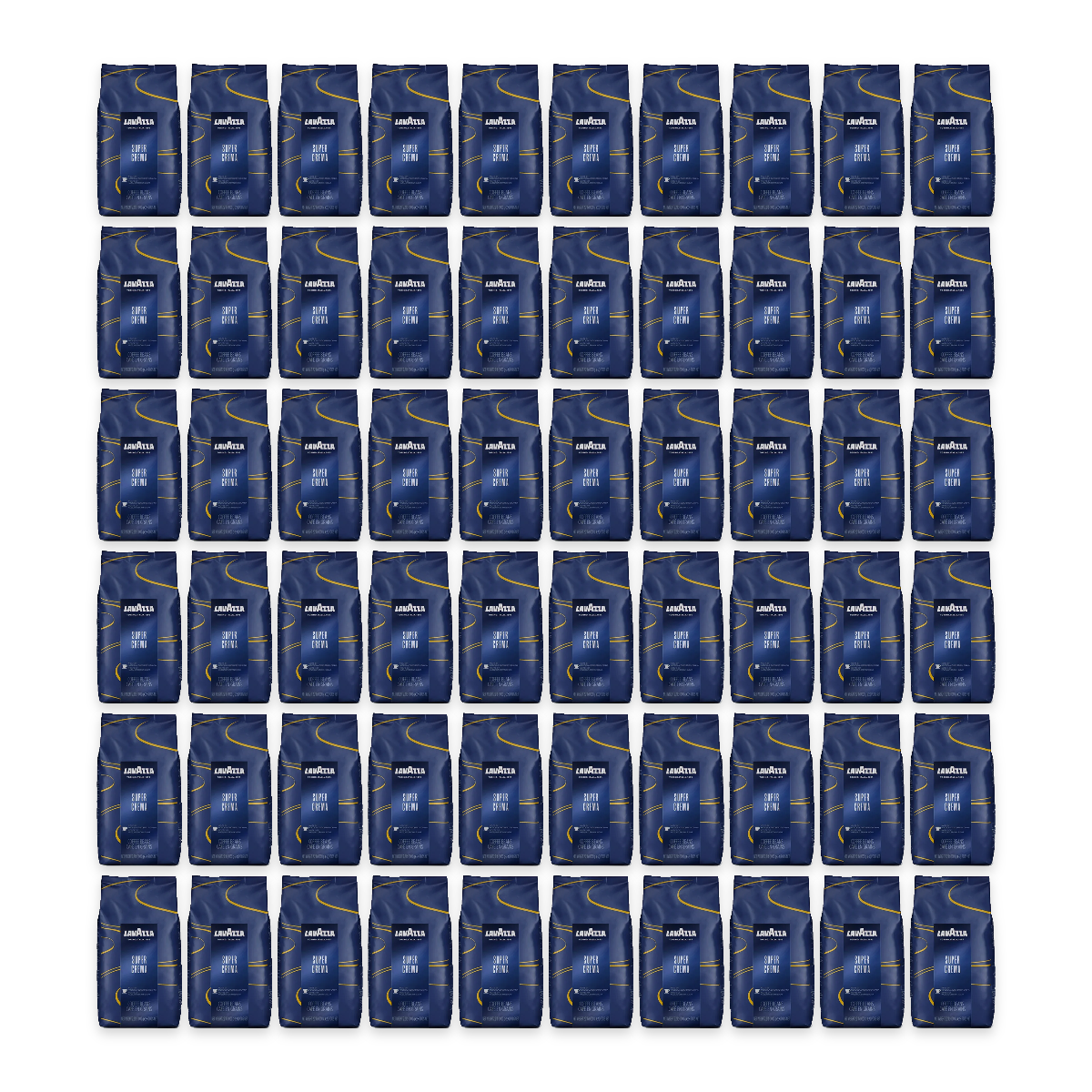 Pack 60 kg Lavazza Super Crema : 60 sachets de 1 kg de café en grains