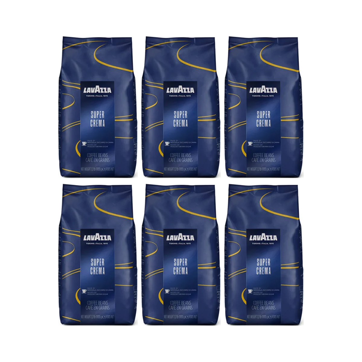 Pack 6 kg Lavazza Super Crema – 6 sachets de 1 kg