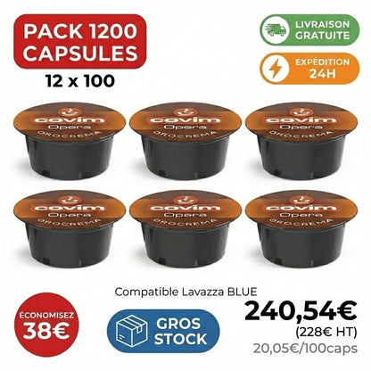 PACK 1200 CAPSULES COVIM OROCREMA - Compatible Lavazza BLUE