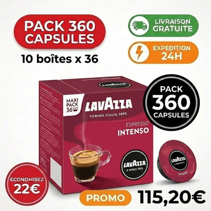 PACK 360 CAPSULES LAVAZZA A MODO MIO INTENSO