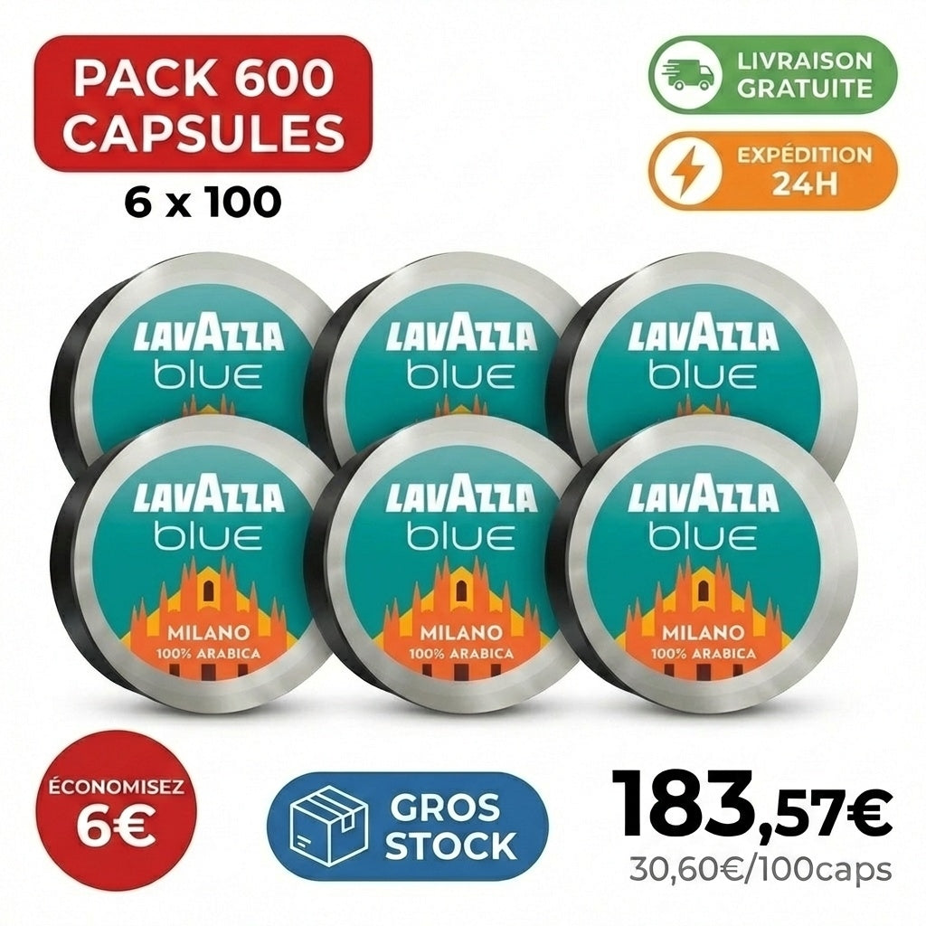PACK 600 CAPSULES LAVAZZA BLUE MILANO - CAFÉ EN CAPSULES