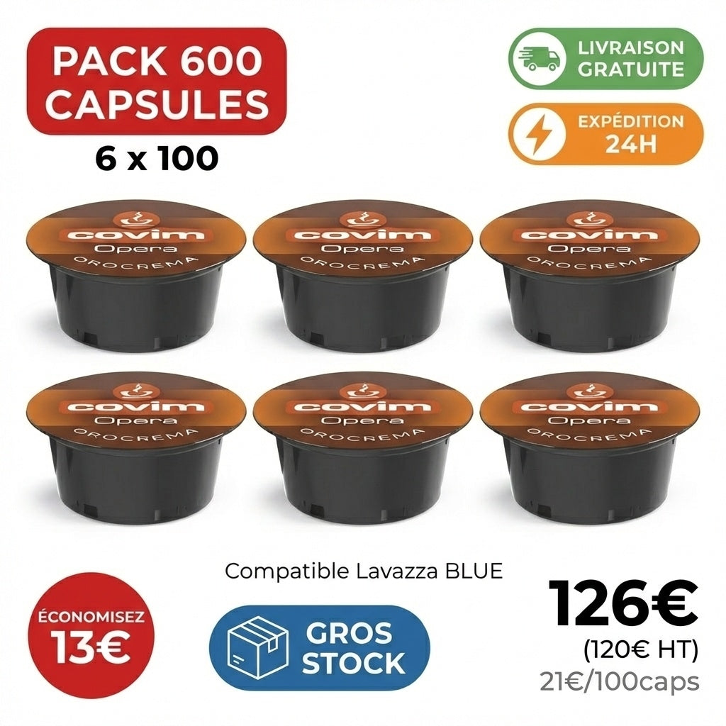 PACK 600 CAPSULES COVIM OROCREMA - Compatible Lavazza BLUE