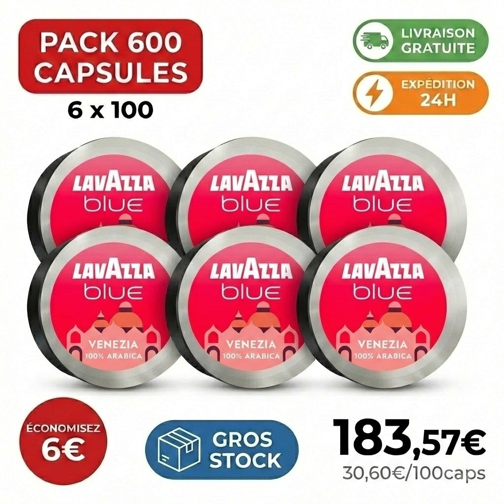 PACK 600 CAPSULES LAVAZZA BLUE VENEZIA - CAFÉ EN CAPSULES