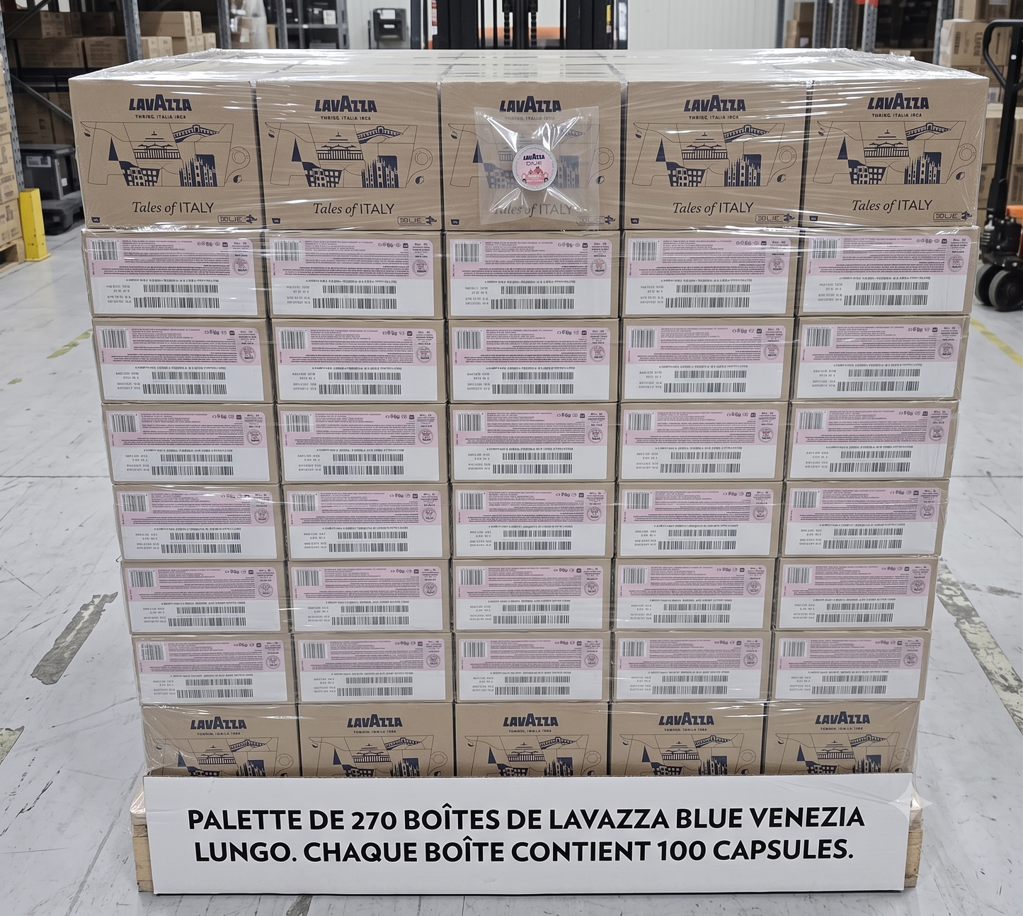Capsules Lavazza Blue Espresso Venezia Lungo - Palette Complète de 270 Boîtes (27 000 Capsules)