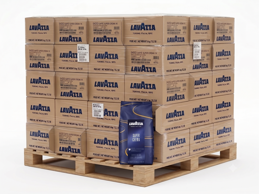 Café en grains Lavazza Super Crema - Palette Complète de 396 kg (66 Cartons)