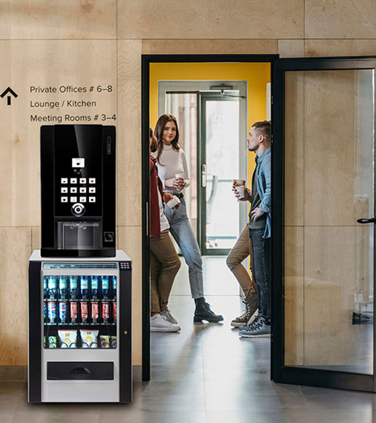 Rhea Doppio Business Line couplée au distributeur Snack Piccola